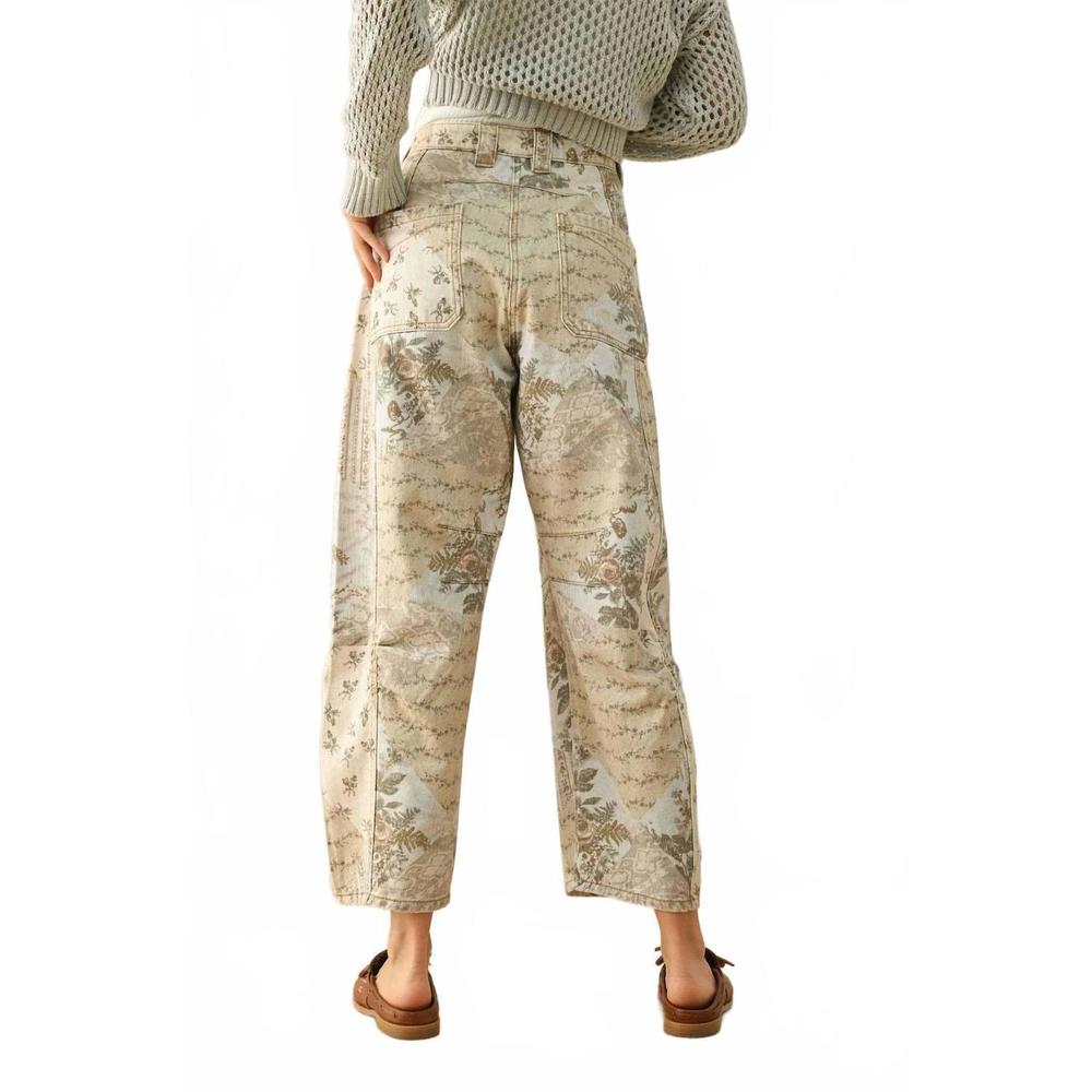 NEW MIOU MUSE garden print barrel pants in ecru - Picture 2 of 5